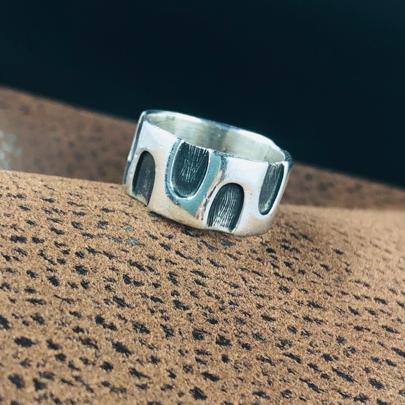 Vintage Bell Trading Post Native American Sterling Silver Wide Band Ring - Picture 10 of 15